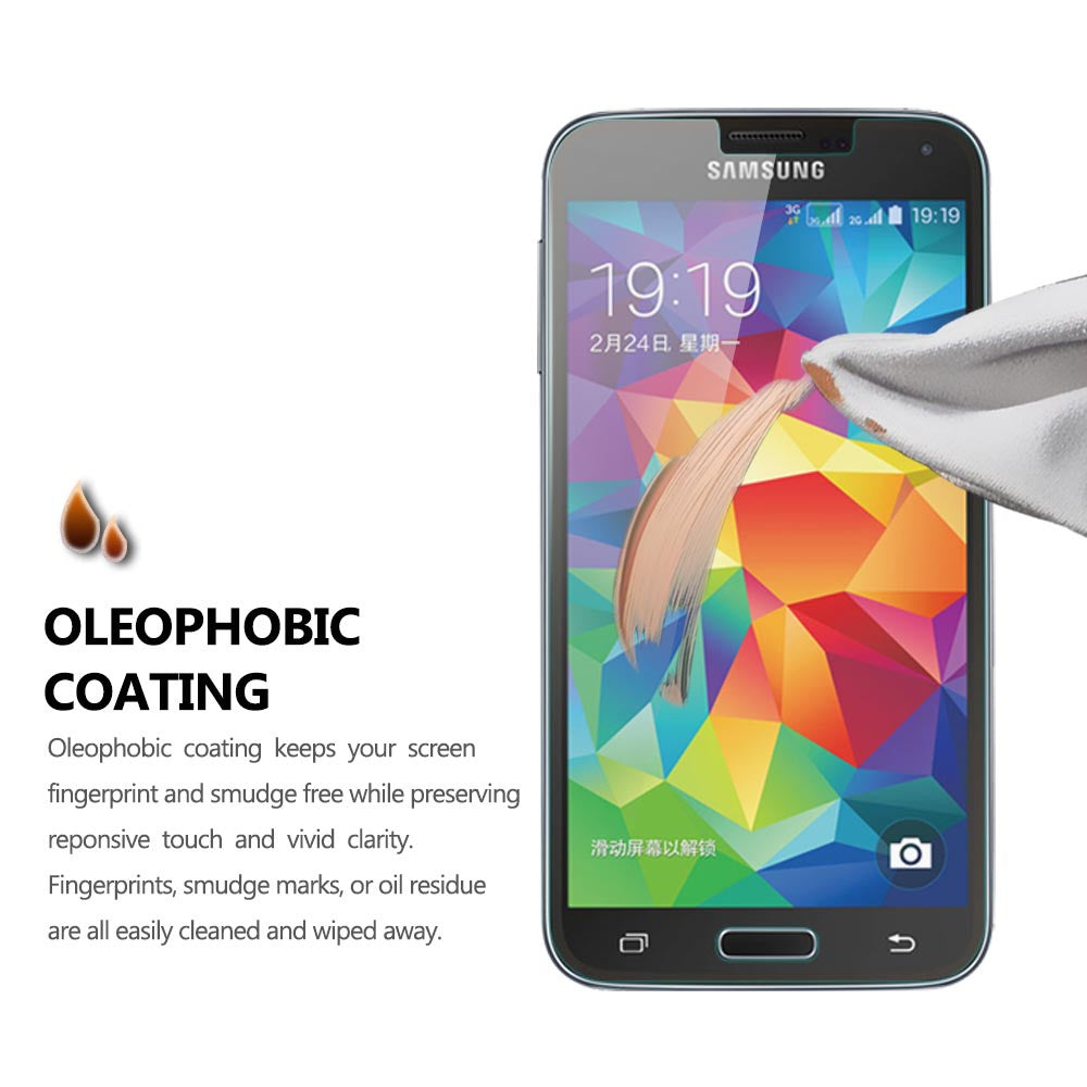 CoolReall™ Samsung Galaxy S5 Tempered Glass Screen Protector Film with Blue Light Protection