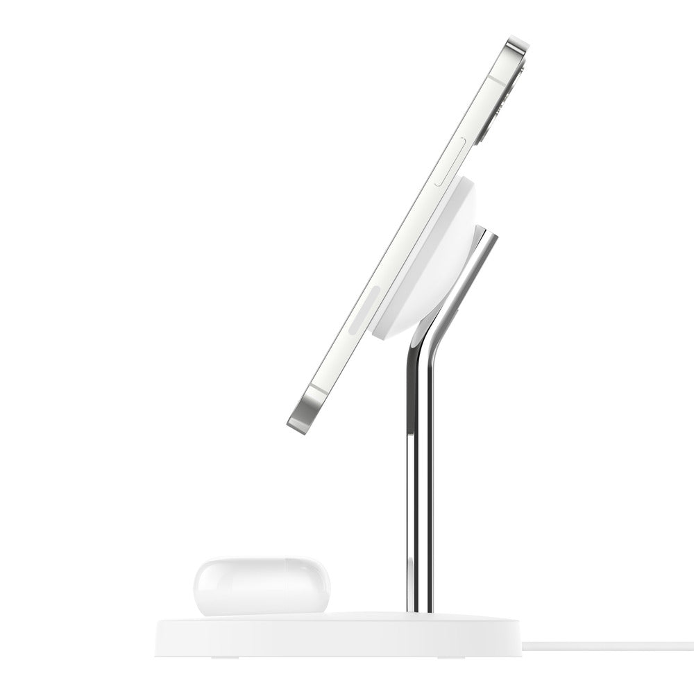 Belkin BOOSTCHARGE PRO 2-in-1 Wireless Charger Stand With MagSafe 15W-White