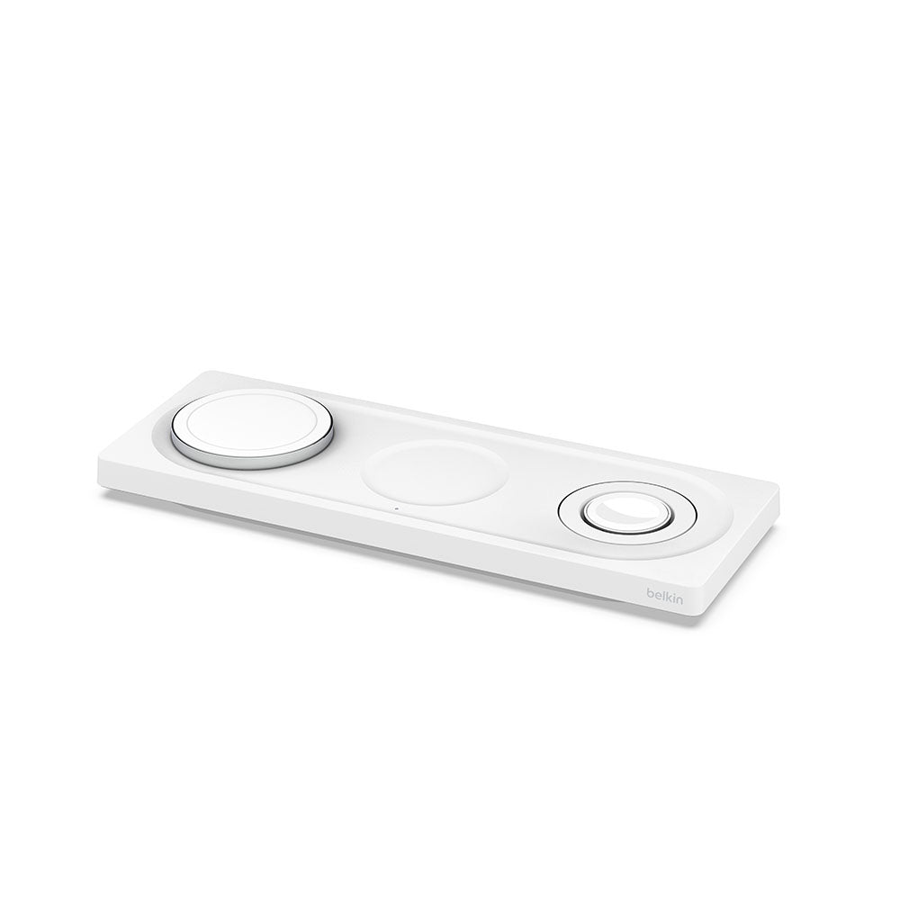 Belkin BOOSTCHARGE PRO 3-in-1 Wireless Charging Pad With MagSafe-White