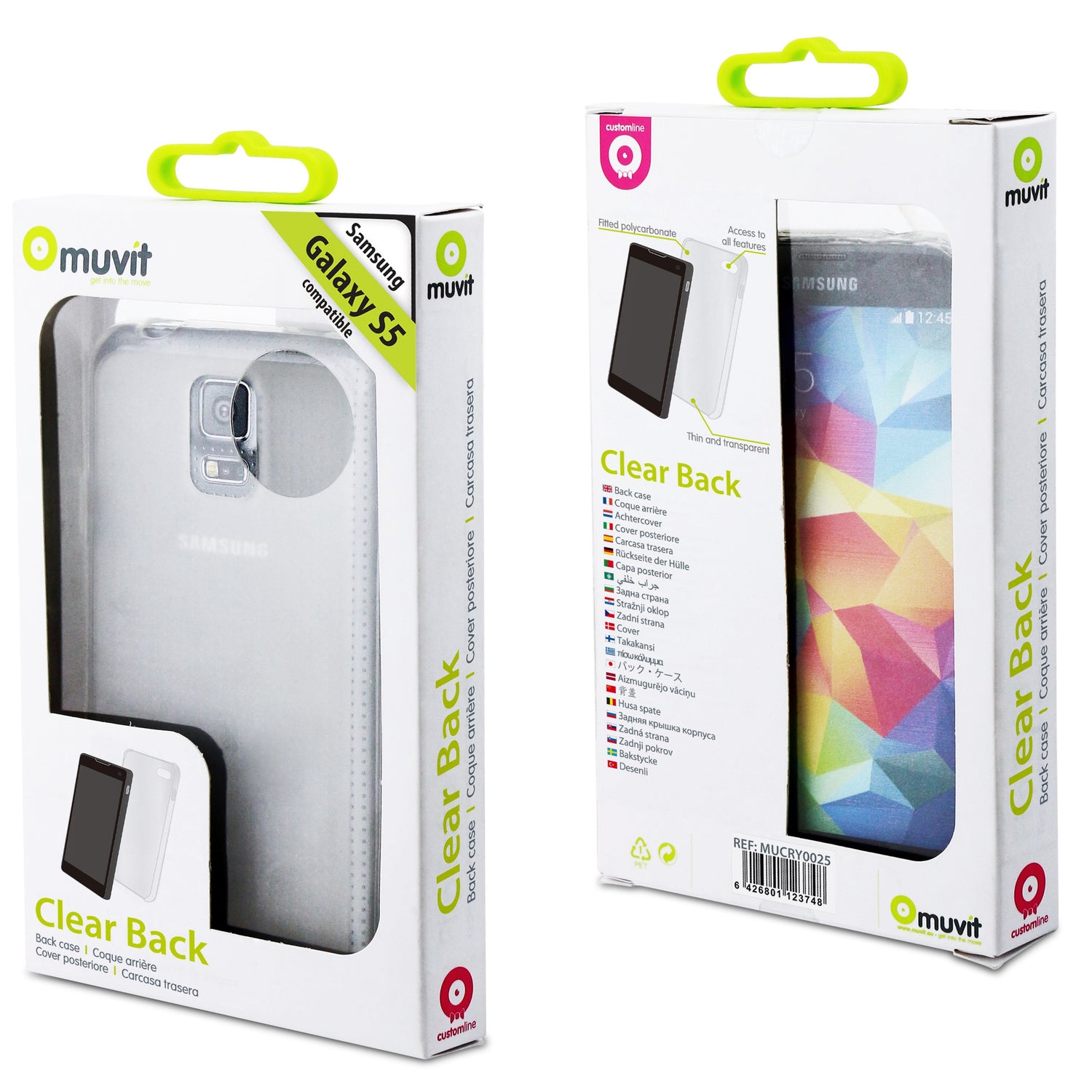 Muvit MUCRY0025 Clear Back Case for Samsung Galaxy S5 or S4 MUCRY0019