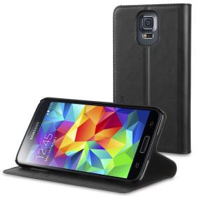 Muvit Slim Folio Stand Case 3 Card Slots For Samsung Galaxy S5 - Black - :) Phoneinc