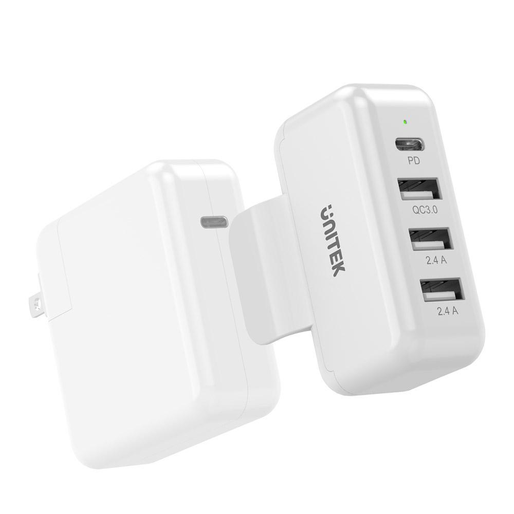 Unitek Portable Power Expansion for Apple USB C Power Adapter USB-C 45W PD; QC 3.0 & USB 2.4A x 2